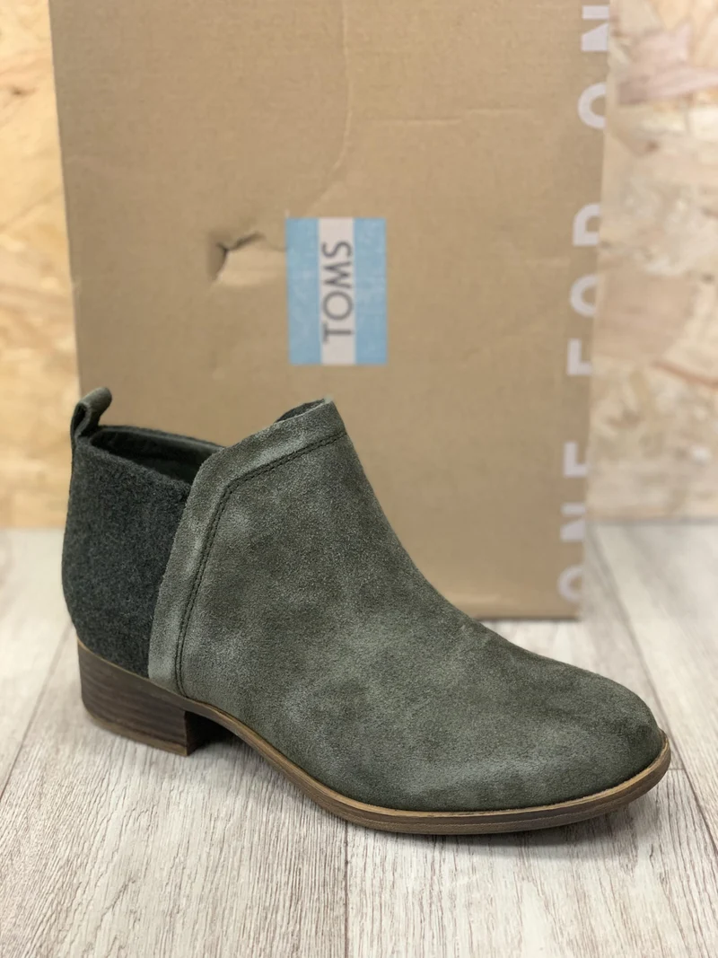 TOMS - DEIA - FOREST - CHELSEA-STIEFEL AUS SEIDELEDER (LETZTE GRÖSSE UK3)