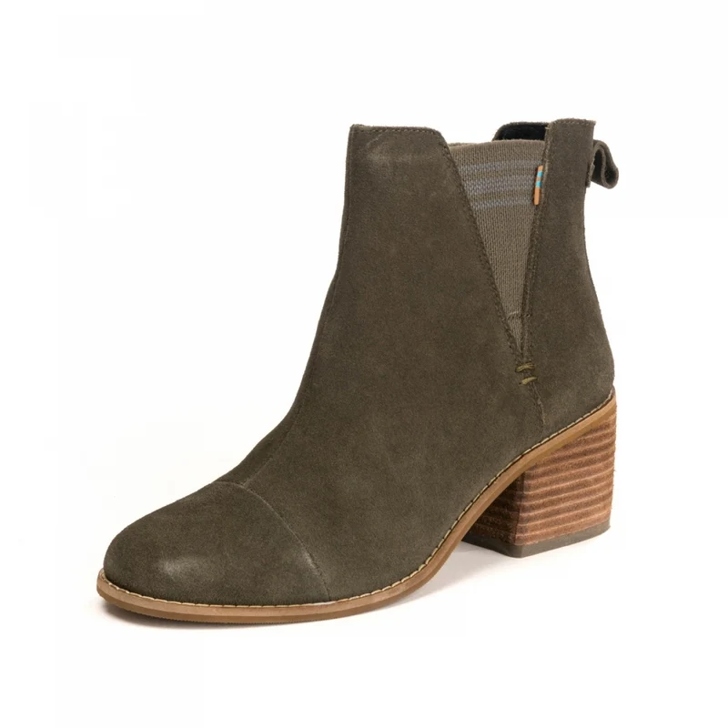 TOMS Esme Wildleder für Damen Chelsea Stiefel - Tarmac Olive