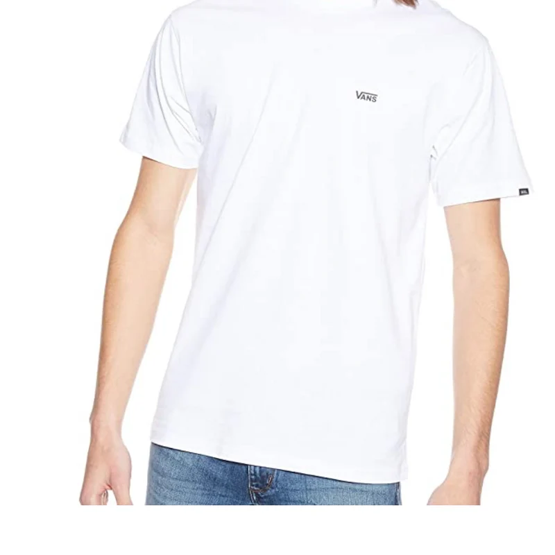Vans Herren – T-Shirt mit Logo auf der linken Brust – Schwarz/Weiß