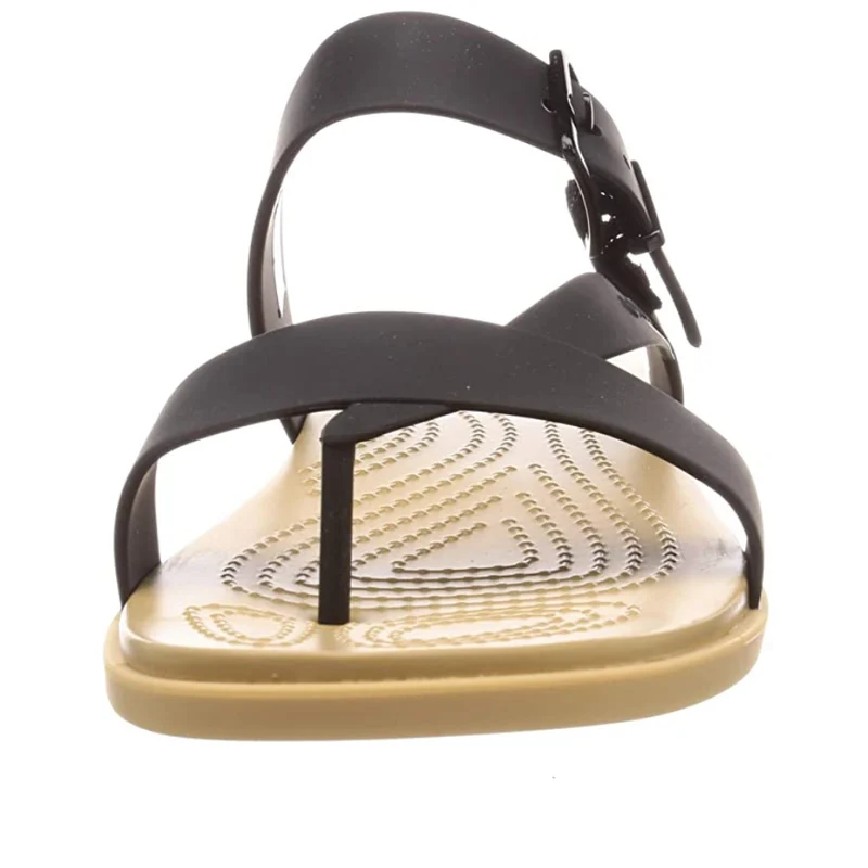 Crocs Tulum Zehensteg-Sandale für Damen – Schwarz/Hellbraun