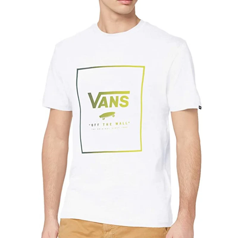 VANS Herren-Box-T-Shirt mit Aufdruck – Weiß