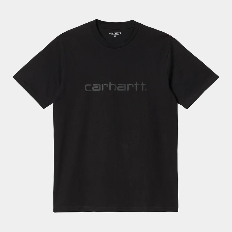 Carhartt WIP Kurzärmliges Herren-T-Shirt mit Schriftzug – Schwarz