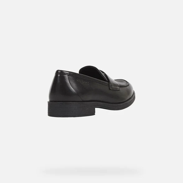Geox Kinder Agata D Schulschuhe aus Glattleder – Schwarz