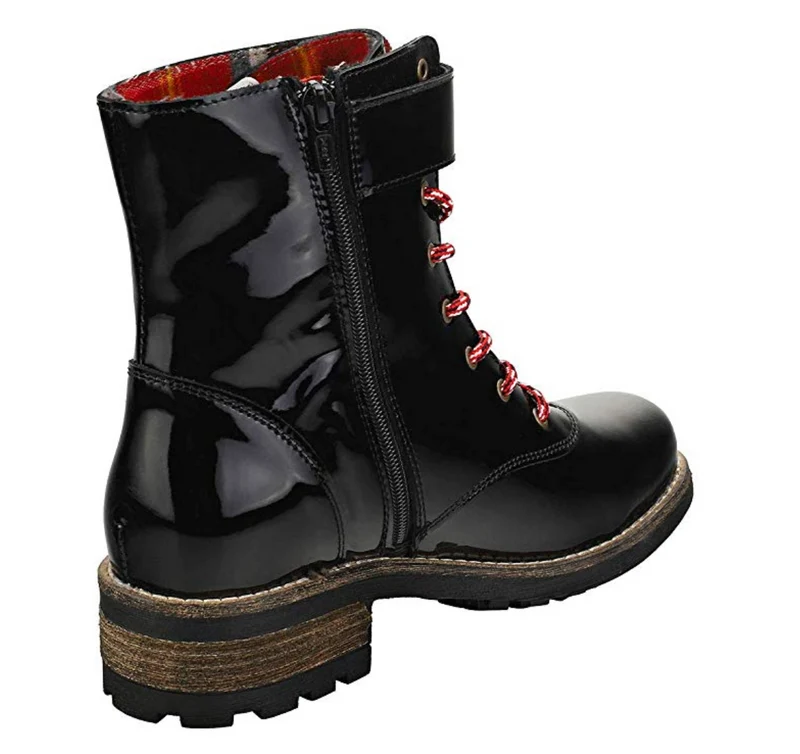 Oak & Hyde Damen-Stiefeletten „Bridge Jungle“ aus Lackleder – Schwarz