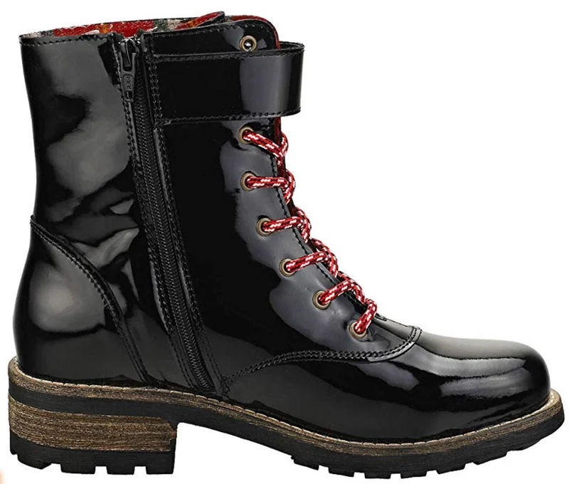 Oak & Hyde Damen-Stiefeletten „Bridge Jungle“ aus Lackleder – Schwarz