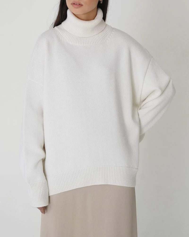 Claudia | Damen Oversize High-Neck Lässiger Pullover