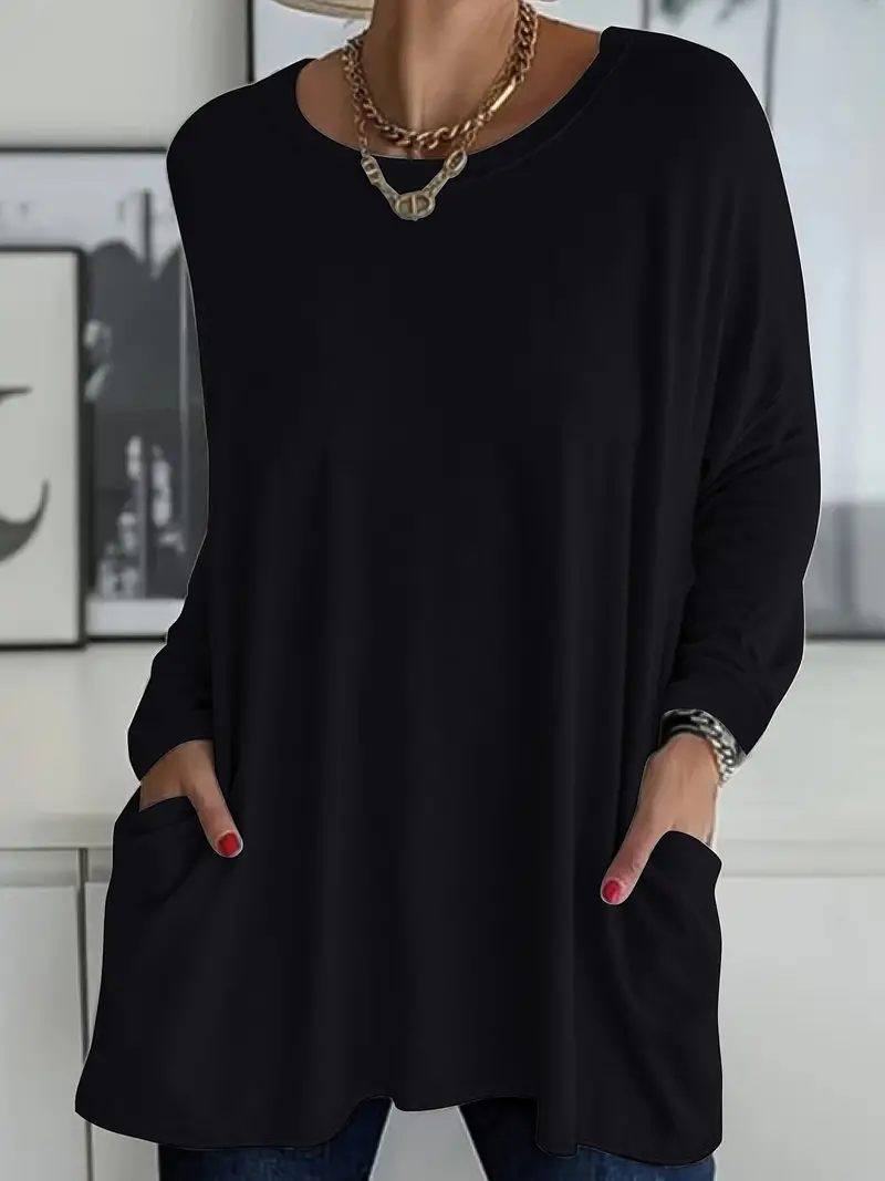 Selina | Damen Lockeres Langarmshirt