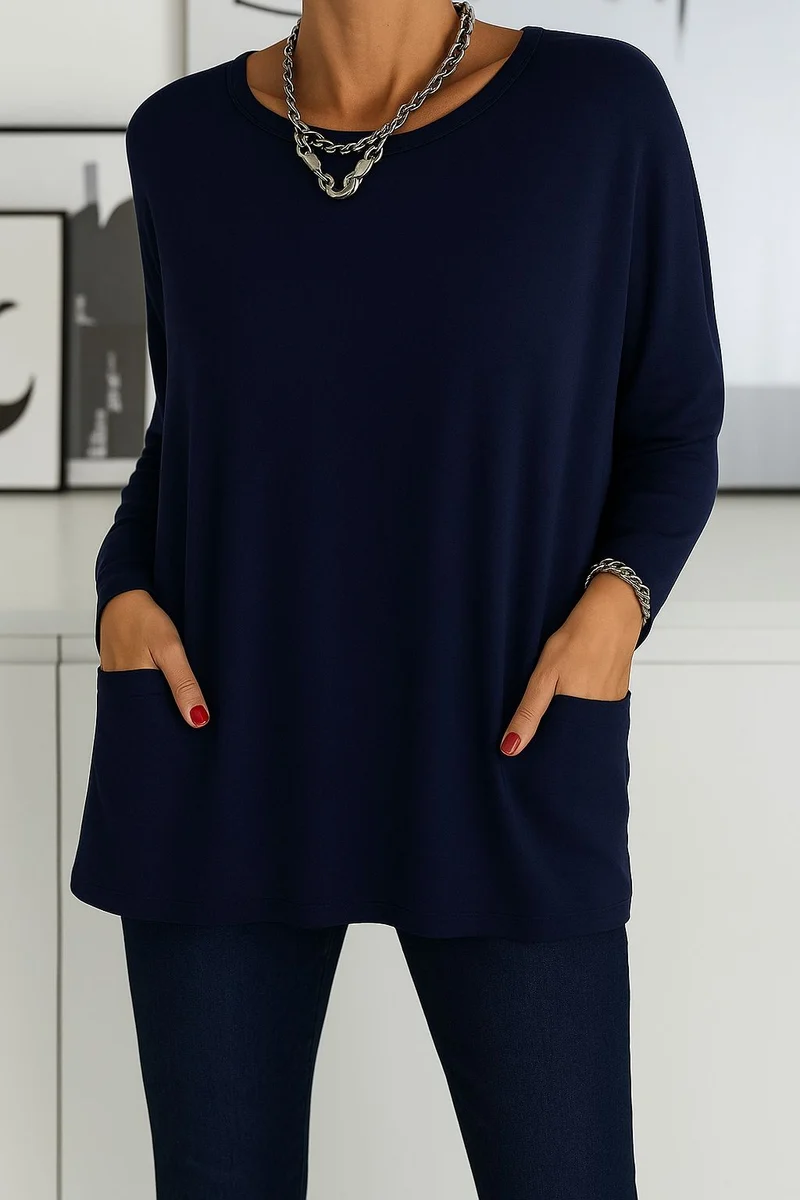 Selina | Damen Lockeres Langarmshirt