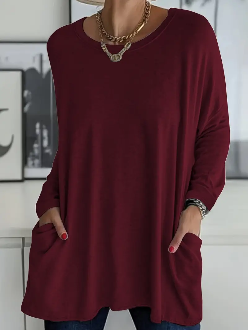 Selina | Damen Lockeres Langarmshirt