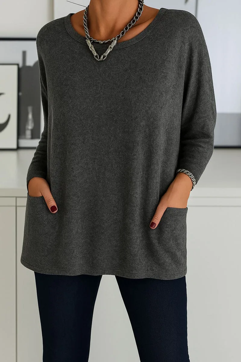 Selina | Damen Lockeres Langarmshirt