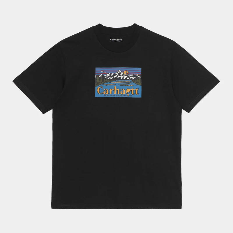 Carhartt WIP Kurzärmliges Herren-T-Shirt „Great Outdoors“ – Schwarz