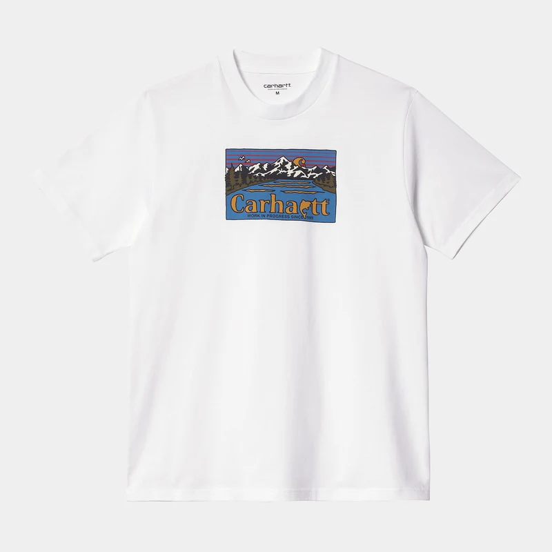 Carhartt WIP Kurzärmliges Herren-T-Shirt „Great Outdoors“ – Weiß