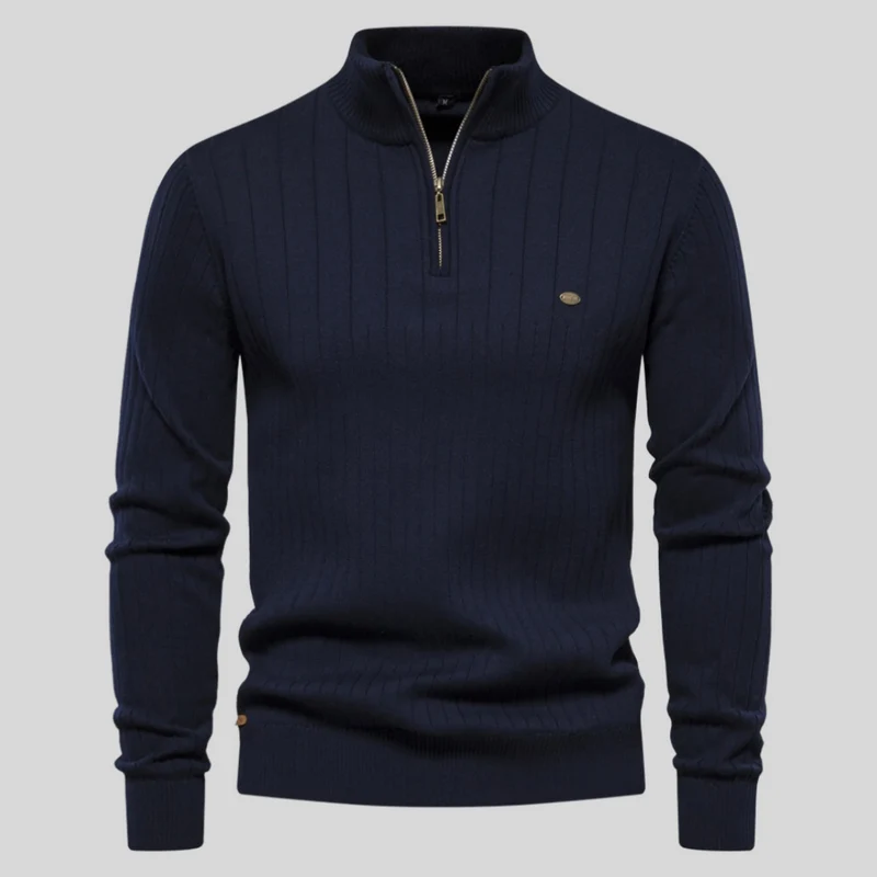 Erik | Herren Frühling Viertelzip Langarm Pullover
