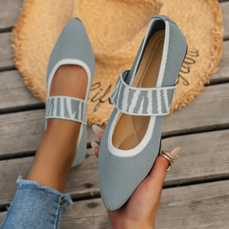 Anja | Damen Frühlings Ballerinas mit Riemen im Freizeitstil