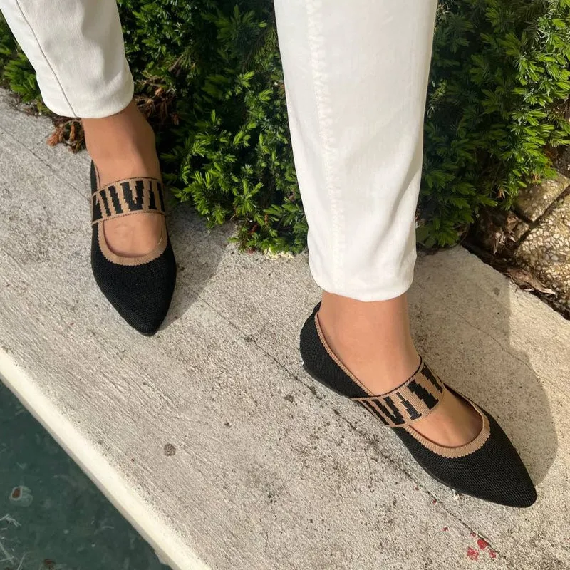 Anja | Damen Frühlings Ballerinas mit Riemen im Freizeitstil