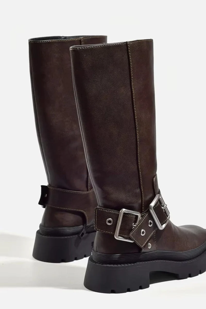 Greta | Damen Robuste Biker-Reitstiefel