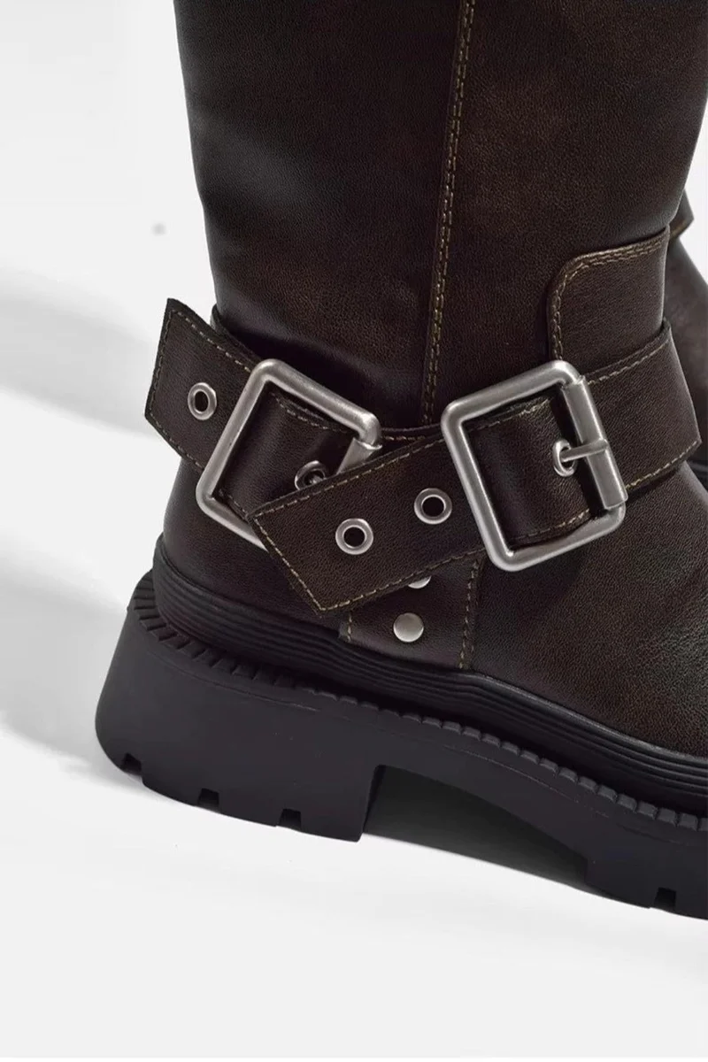 Greta | Damen Robuste Biker-Reitstiefel