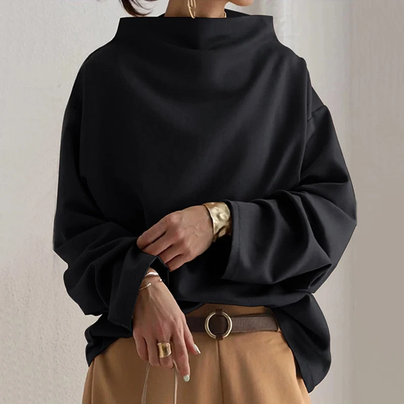 Jacqueline | Damen High-Neck Langarmshirt