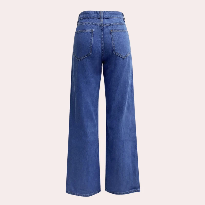 Lara | Damen Hochtaillierte Jeans mit weitem Bein