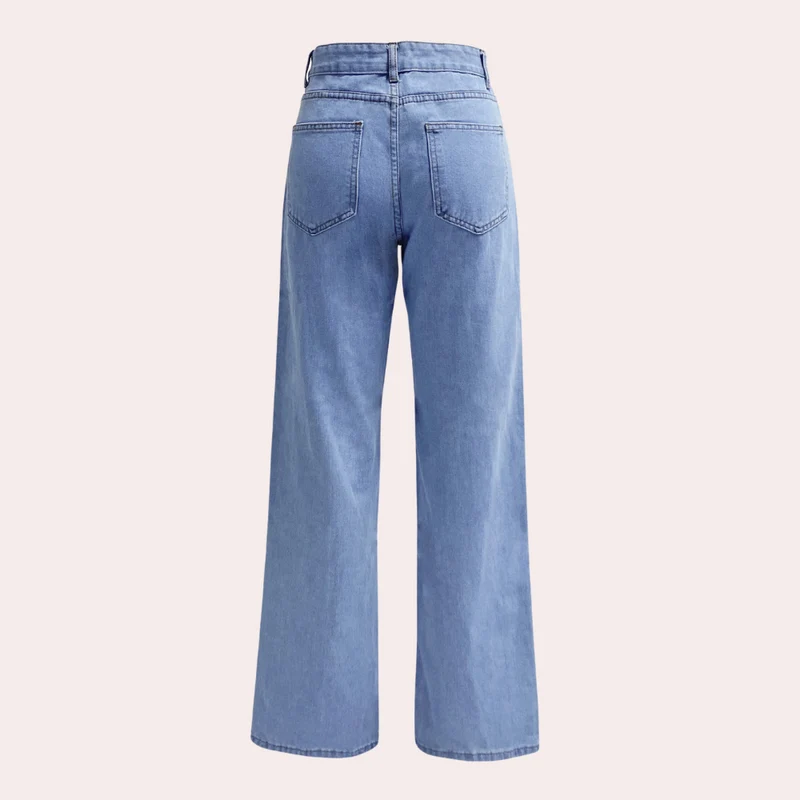 Lara | Damen Hochtaillierte Jeans mit weitem Bein