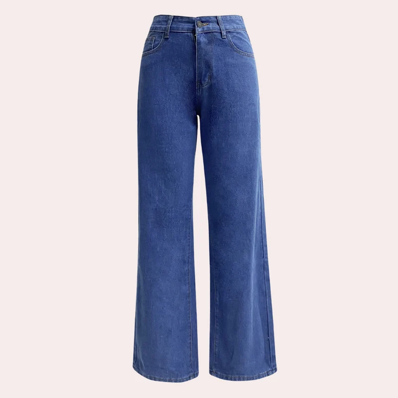 Lara | Damen Hochtaillierte Jeans mit weitem Bein