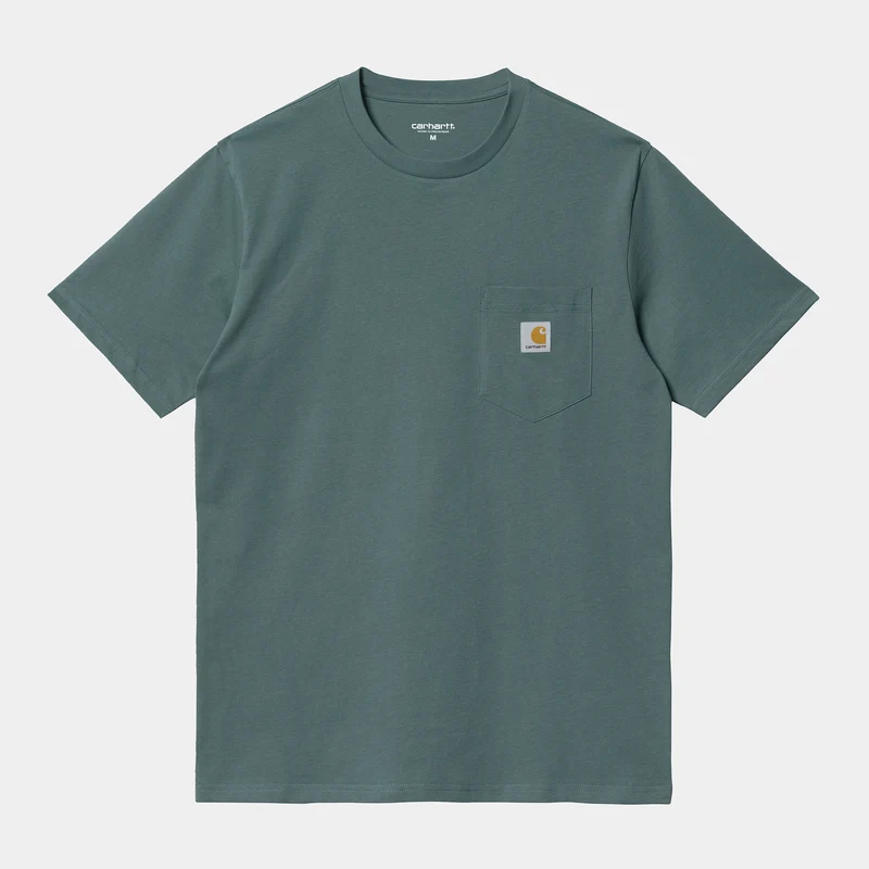 Carhartt WIP Kurzärmliges Herren-T-Shirt mit Taschen – Eukalyptus