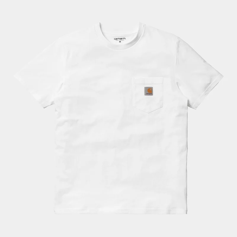 Carhartt WIP Herren-T-Shirt mit kurzen Ärmeln und Taschen – Weiß