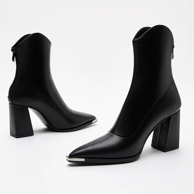 Angela | Damen-Frühjahrs-Stiefeletten mit spitzer Kappe und Absatz