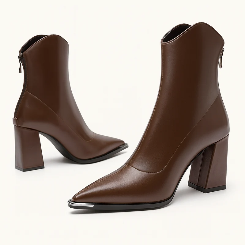 Angela | Damen-Frühjahrs-Stiefeletten mit spitzer Kappe und Absatz