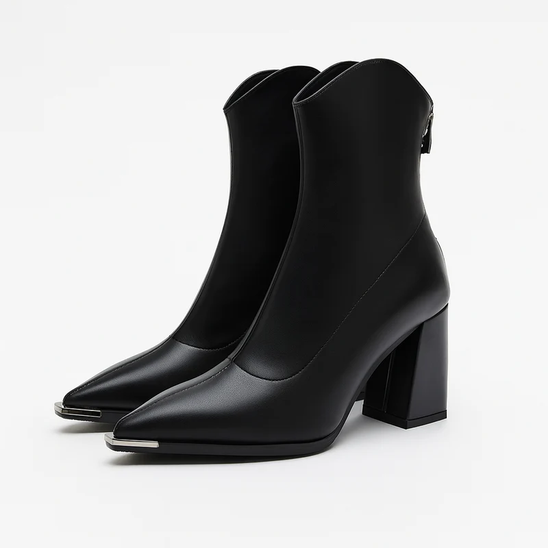 Angela | Damen-Frühjahrs-Stiefeletten mit spitzer Kappe und Absatz