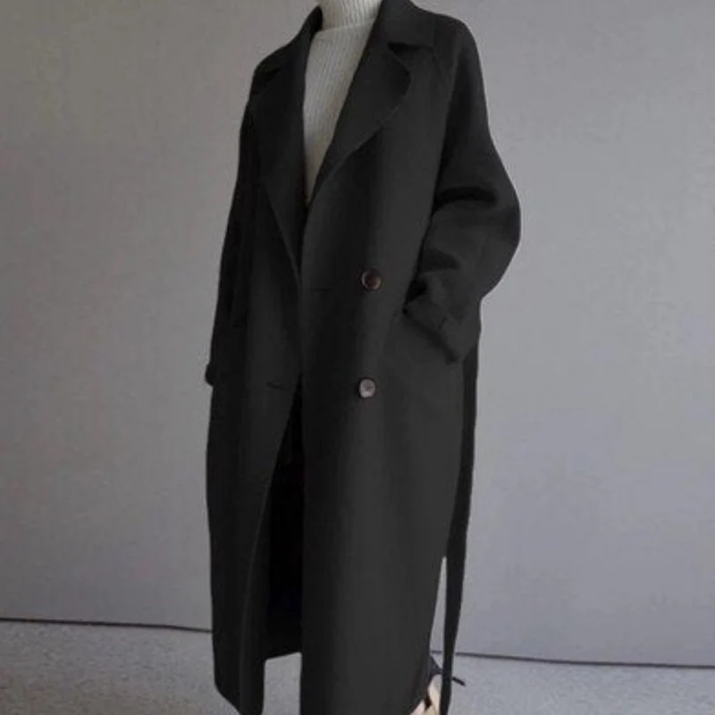 Lydiaa | Damen Oversized Langmantel mit Seitentaschen