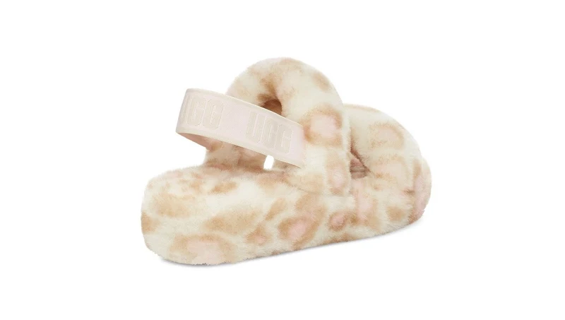 UGG Oh Yeah Pantoffeln mit Panther-Print für Damen – Weiß