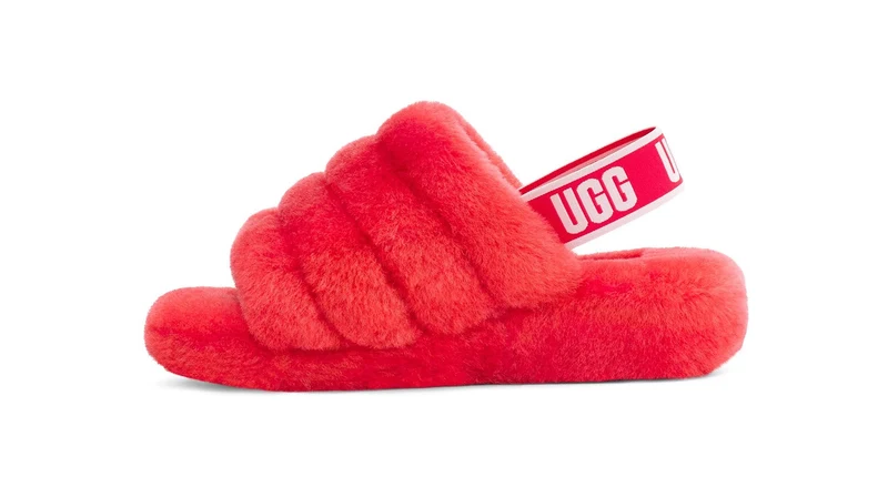 UGG Damen Fluff Yeah Slide - Hibiscus Pink