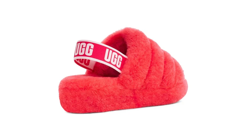 UGG Damen Fluff Yeah Slide - Hibiscus Pink