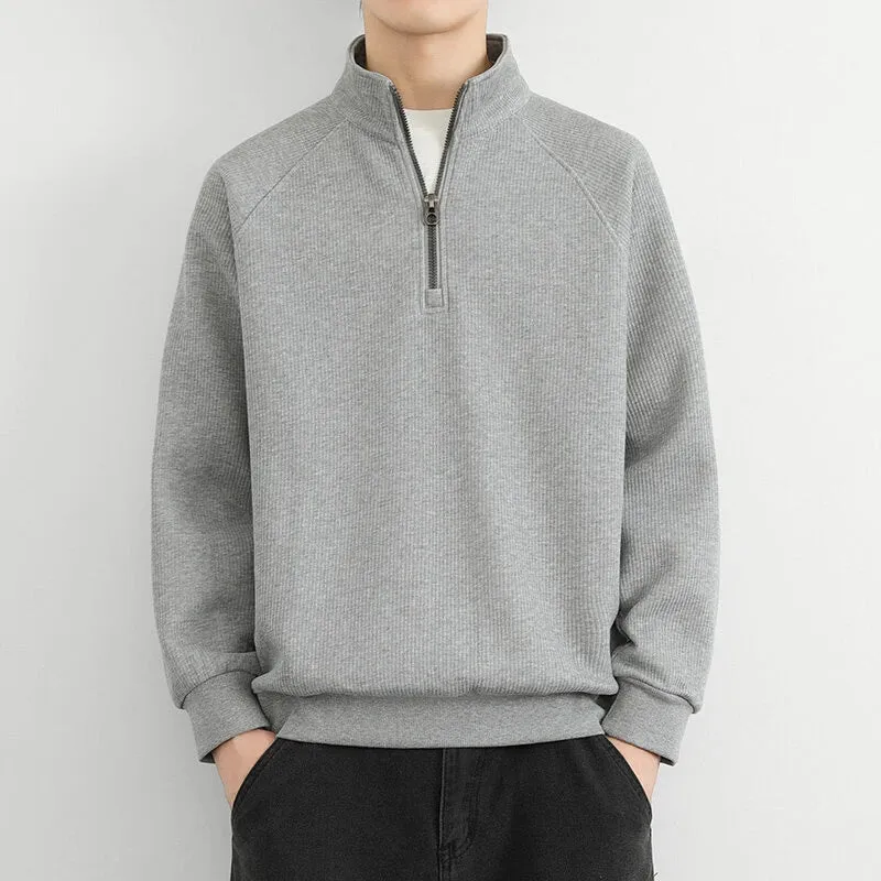Hendrik | Herren Lässiges Langarm-Sweatshirt mit Reißverschluss