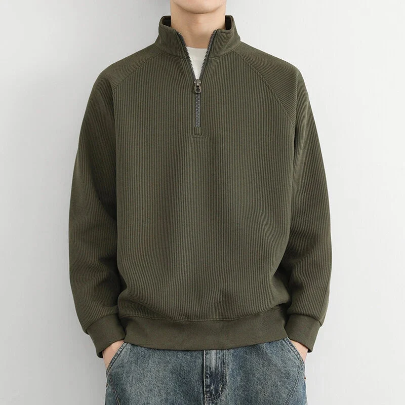 Hendrik | Herren Lässiges Langarm-Sweatshirt mit Reißverschluss