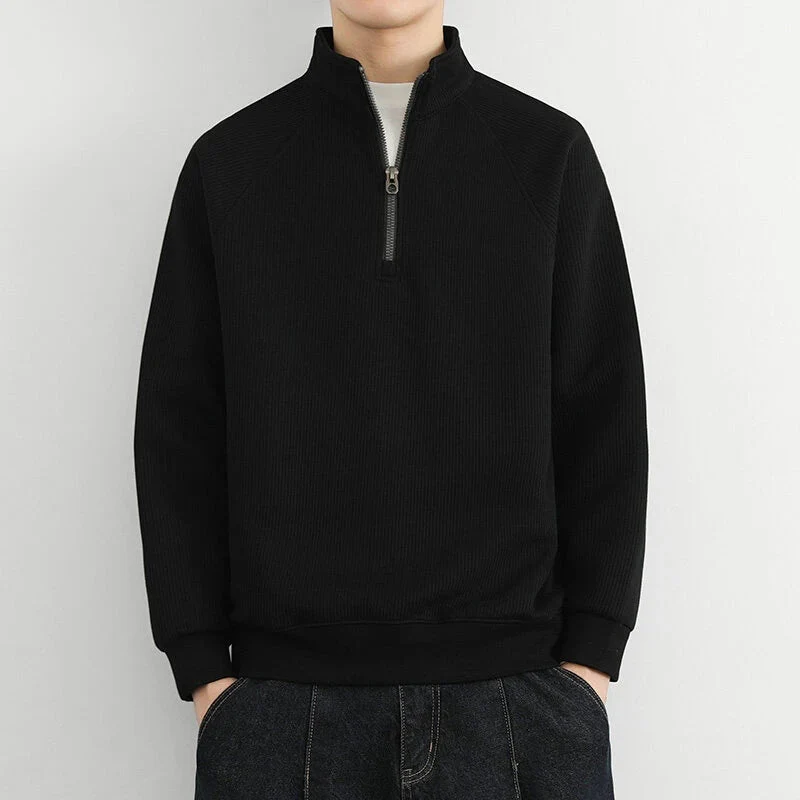 Hendrik | Herren Lässiges Langarm-Sweatshirt mit Reißverschluss