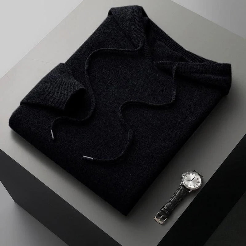 Malte | Herren Lässiger Strickpullover mit Kapuze
