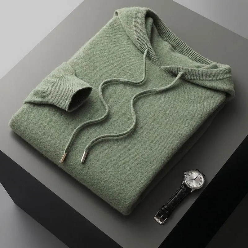 Malte | Herren Lässiger Strickpullover mit Kapuze
