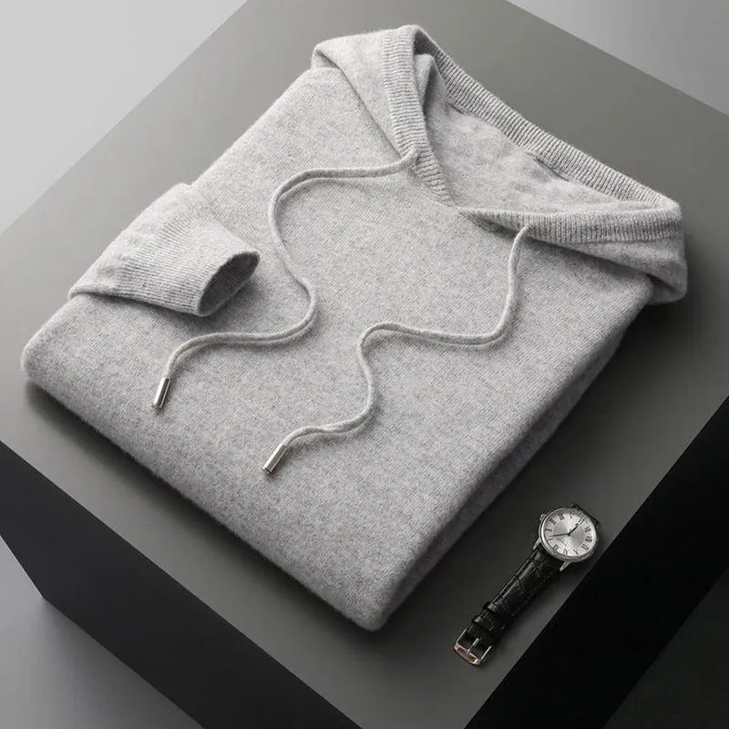 Malte | Herren Lässiger Strickpullover mit Kapuze