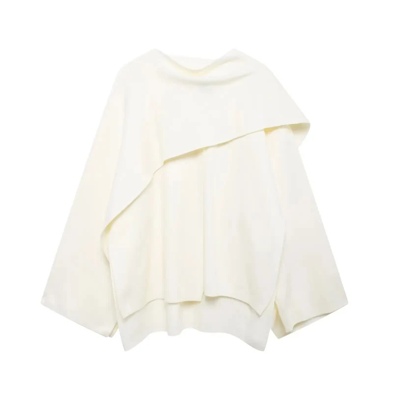 Bettina | Damen Eleganter Drapierter Cape-Mantel