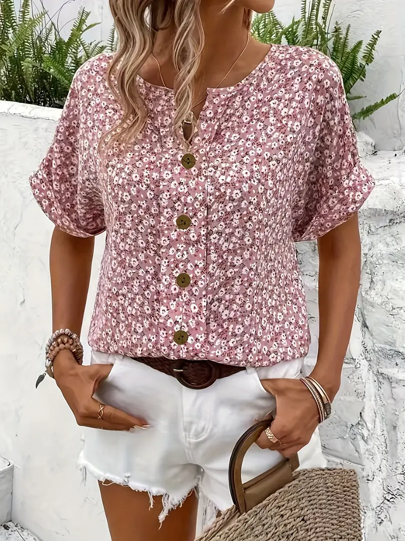 Doris | Damen Schicke Bluse mit Floralem Sommerprint