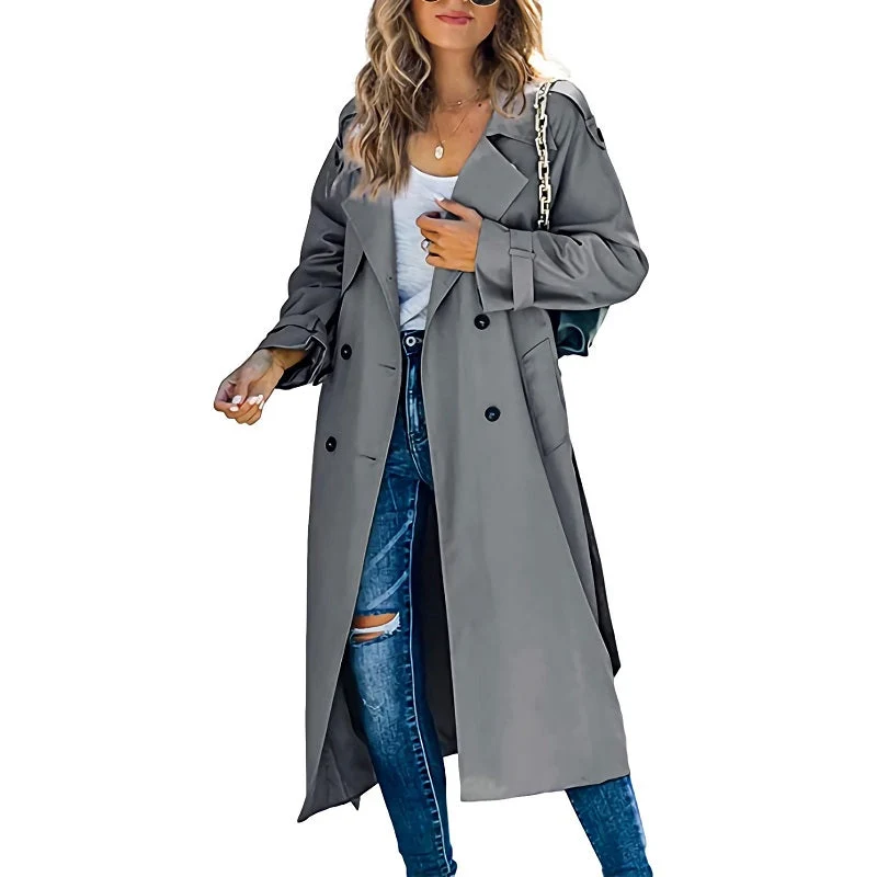 Beatrice | Damen Lässiger Trenchcoat mit Knöpfen