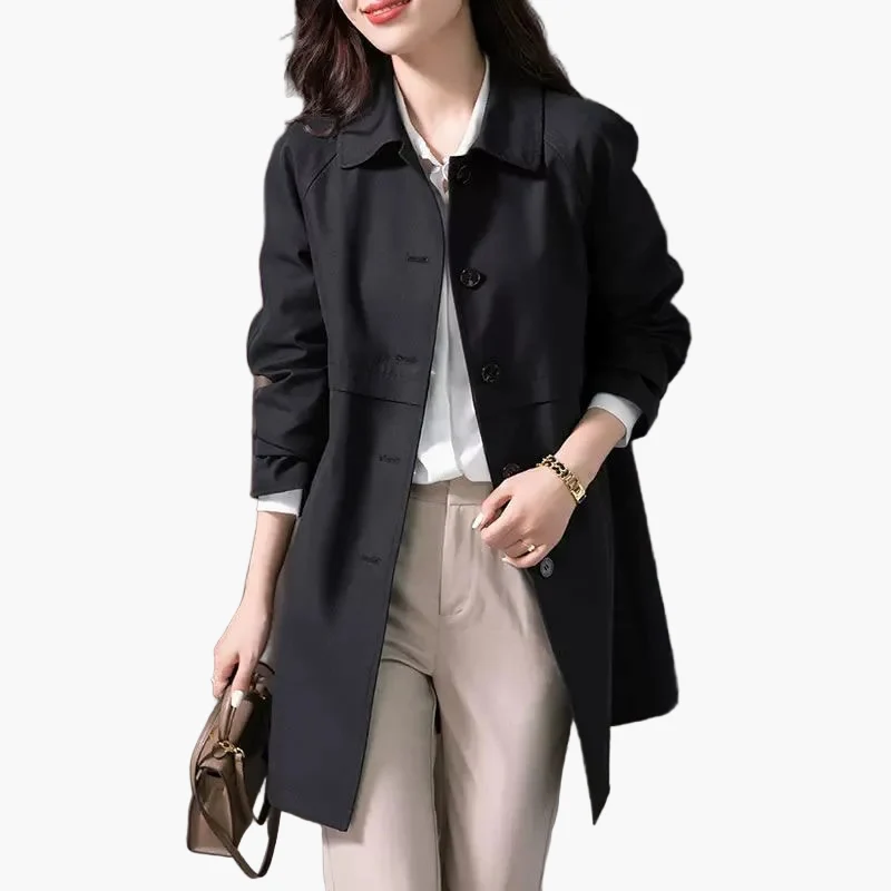 Jana | Damen Winter Button-Up Mantel im klassischen Stil