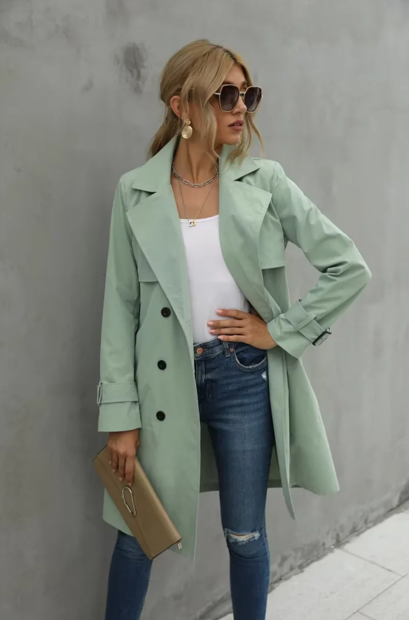 Andrea | Damenmode Doppelreihiger Trenchcoat