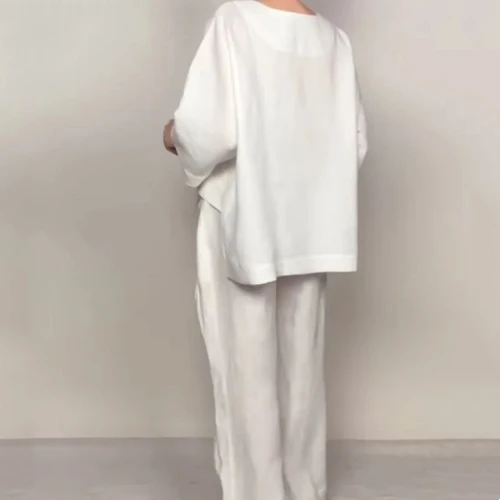 Zweiteiler Damen Sommer | Weites Bein & Minimalistisches Lagen-Design
