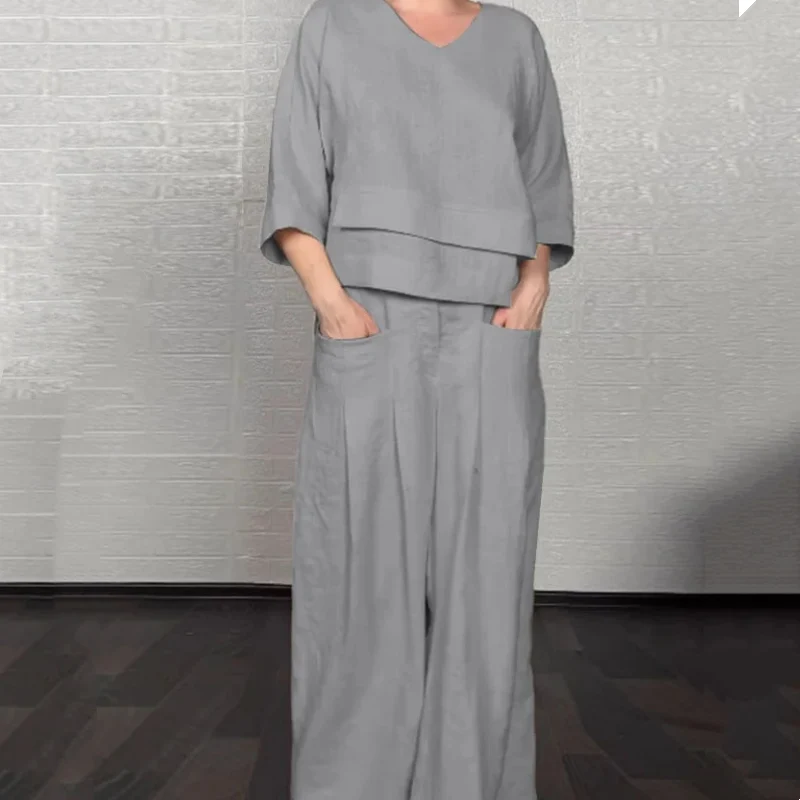 Zweiteiler Damen Sommer | Weites Bein & Minimalistisches Lagen-Design