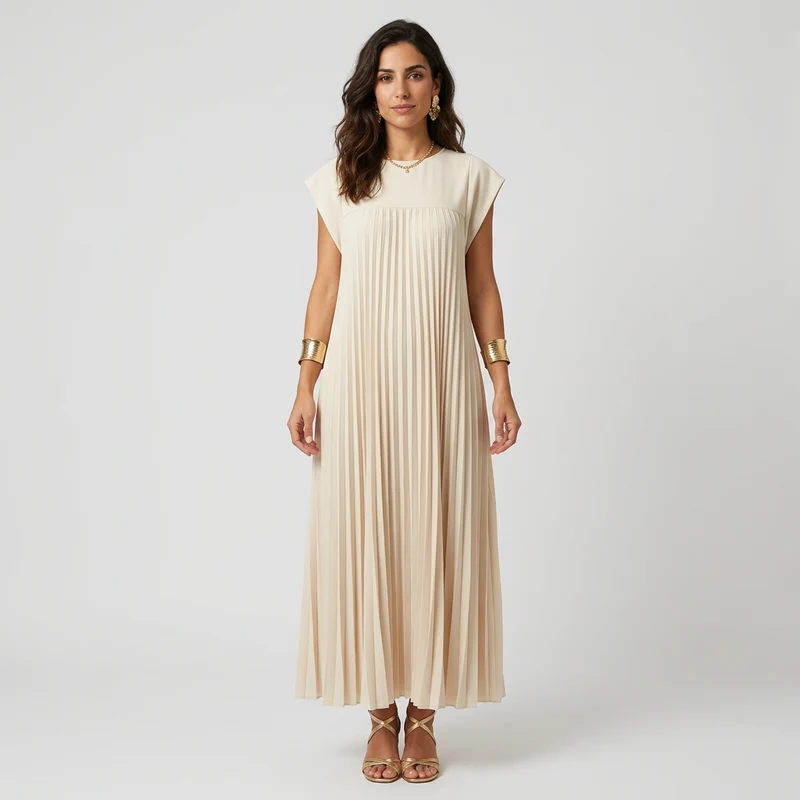 Sommerkleid Damen | Plissierter Maxirock & Zeitloser Eleganter Schnitt