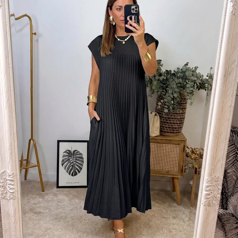Sommerkleid Damen | Plissierter Maxirock & Zeitloser Eleganter Schnitt
