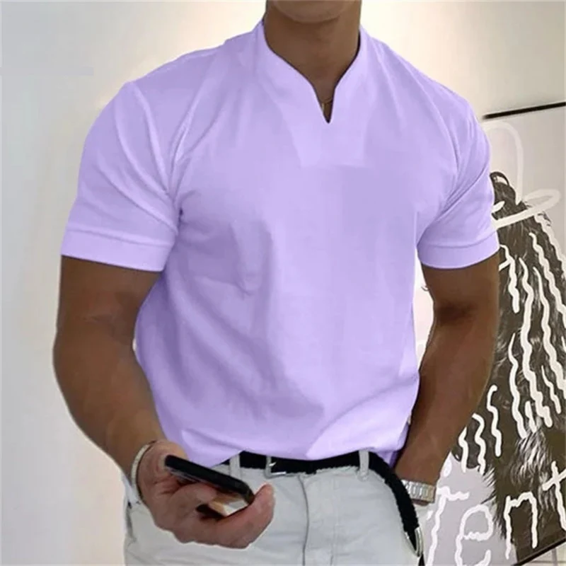T-Shirt Herren | Slim Fit mit V-Ausschnitt & cleaner Uni-Optik